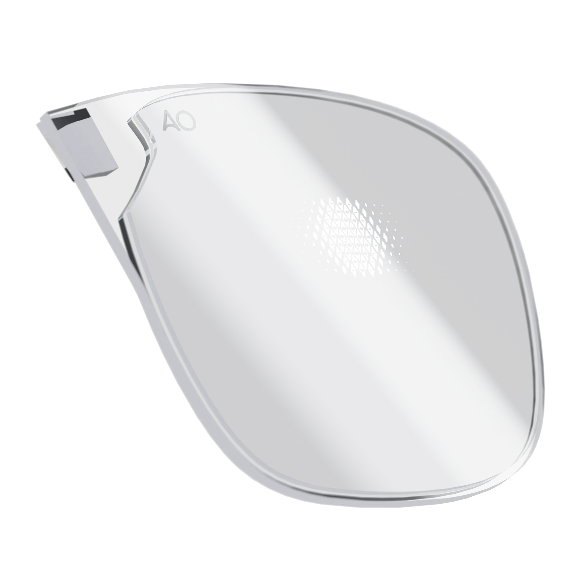 Advanced AR glasses lens technology showing integrated optical components